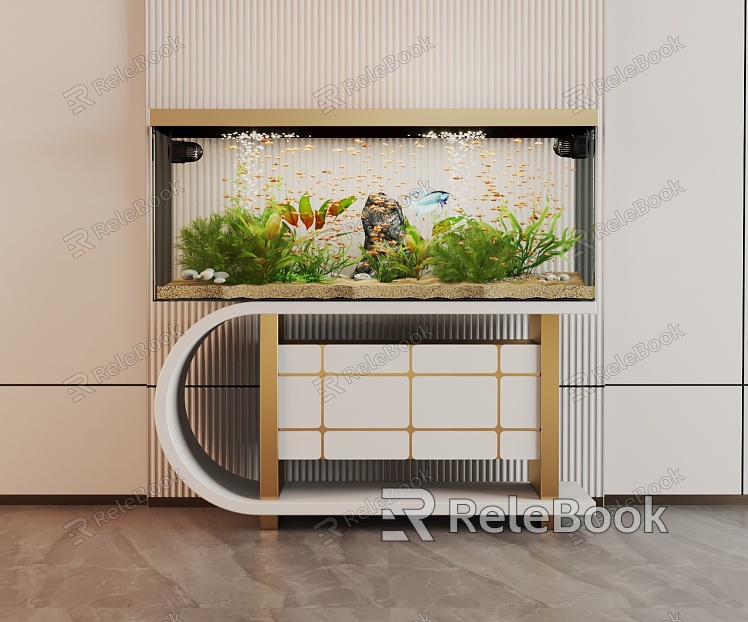 Modern Fish Tank Glass Fish Tank Display Cabinet Side Cabinet model