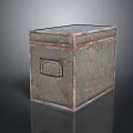Vintage Rustic Metal Box With Textured Surface And Metal Latch Design 3d model