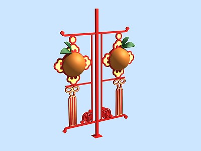 Chinese Style Street Lamp Chinese Knot Lantern Street Lamp 3d model