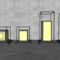 Modern Outdoor Lights With Square Metal Frame And Glass Panel For Garden Use
