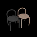 Minimalist Leisure Chair with Curved Backrest Wooden and Black Straight Legs Design