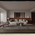 Modern Cozy Open Living And Dining Room With Large Window Soft Sofa And Wooden Flooring
