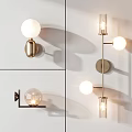 Elegant Modern Wall Sconces With Glass Shades And Brass Metal Frames Design