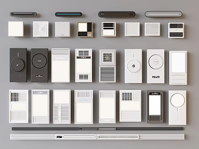 Modern Air Conditioner Vents With Various Styles And Sleek Designs For Home Interior 3d model