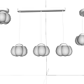 Cream wind chandelier 3d model