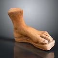 Artistic Terracotta Clay Foot Sculpture With Detailed Toes And Textured Base