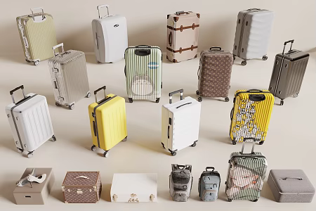 Luggage luggage case suitcase password box luggage storage box 3d model