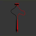Professional Digital Clamp Meter With Black Red Design And Test Leads On Gray Background