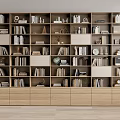 Bookcase Bookshelf Ornaments Book Decorative Cabinet 3d model