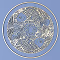 Intricate Circular Carving With Carp Fish Lotus And Wave Patterns Paper Cut Art