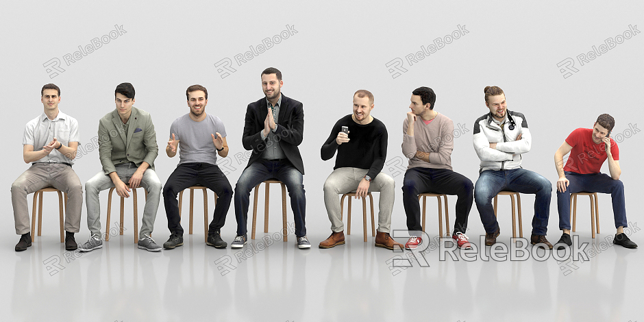 Modern multi-seated casual people model