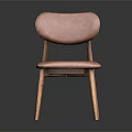 Modern Pink Upholstered Chair With Comfortable Seat Backrest And Wooden Legs