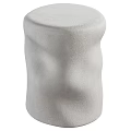 Modern White Sculptural Side Table With Curved Design And Textured Surface 3d model