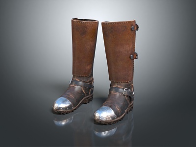 Modern Boots Medium Boots 3d model