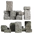 Stone and Wood Construction with Natural Textures and Rustic Design Elements