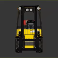 Yellow Heavy Duty Industrial Forklift With Red Gas Cylinder Black Forks And Cab
