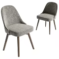 Modern Gray Upholstered Dining Chairs With Wooden Legs And Contemporary Design