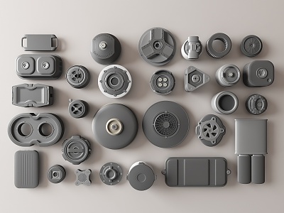 Modern mechanical parts and equipment 3d model