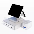 Modern Commercial POS Terminal With Touchscreen Display Receipt Printer And Base Unit 3d model