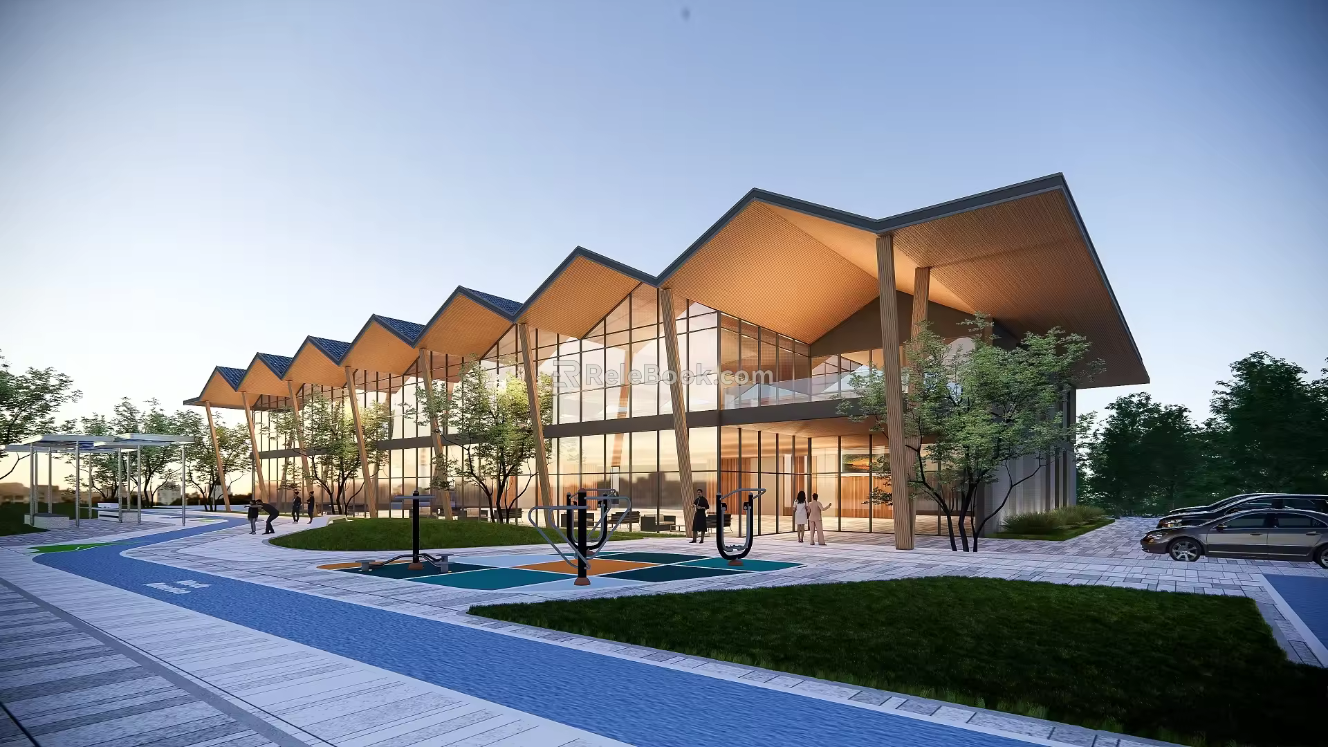 Modern Library Architecture Library 3d model