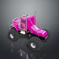 Pink Monster Truck With Large Wheels And Bold Exterior Design