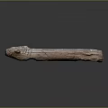 Handcrafted Wooden Stone Decorative Piece With Carved Texture And Natural Glossy Surface