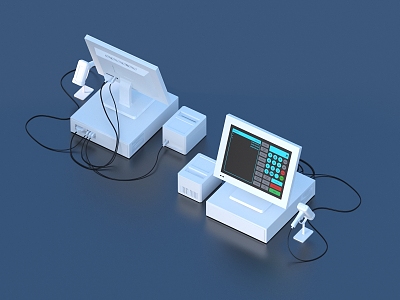 Cash register supermarket supplies 3d model