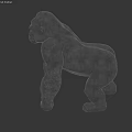 Realistic Gorilla 3D Model Character With Muscular Build And Standing Pose