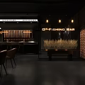 O'Fishing Bar Modern Interior With Bar Counter Stools And Wine Racks