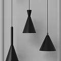 Modern Minimalist Black Cone Shaped Pendant Lights For Interior Ceiling Hanging 3d model
