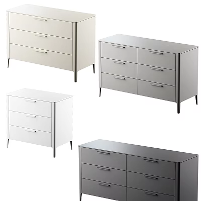 Modern Entryway Console Tables And Side Cabinets With Drawers And Metal Legs 3d model