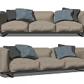 Modern three-seat sofa multiplayer sofa 3d model