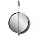 Round Wall Mounted Mirror With Gold Frame And Modern Minimalist Design