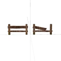 Wooden Fences Display With Intact And Broken Sections On White Background