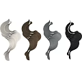 Modern Abstract Wall Decor with Spiral Metal and White Curved Pieces for Contemporary Interior Design