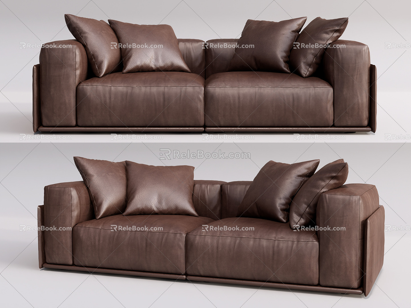 Leather double sofa Modern double sofa 3d model