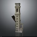 Clock Tower Architectural Model Kit With Bell Tower Design Inclined Roof And Detailed Structure