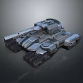 Futuristic Tank With Streamlined Hull Turret Heavy Cannon Tracks And Armor Plating