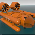 Modern Orange TAYOHO-02 Underwater Vehicle With Propellers And Transparent Window