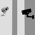 Security Cameras Wall Mounted In White And Black Colors For Surveillance