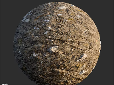 Spherical Construction Component With Rough Surface Texture And Mixed Rock Soil Materials 3d model