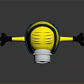 Playful Minion Character With Yellow Body Large Goggles Blue Overalls Outstretched Arms Grinning Expression