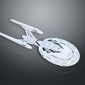 Futuristic White Spaceship Model With Sleek Aerodynamic Structure And Long Wings