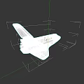 White Space Shuttle 3D Model With Detailed Wings And Dark Background