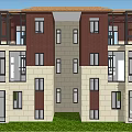 Modern Duplex Villa Exterior Design With Brick Stone Windows And Balconies