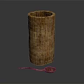 Natural Wooden Cylindrical Container With Small Spoon Natural Texture For Home Daily Use