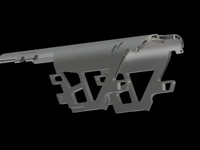 Gray Metal Structural Component With Holes And Slots For Industrial Machinery 3d model