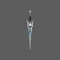 Ornate Decorative Sword With Crystal Embellished Hilt And Sharp Blade Design