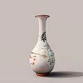 Traditional Hand Painted Ceramic Vessel With Floral And Bird Motifs