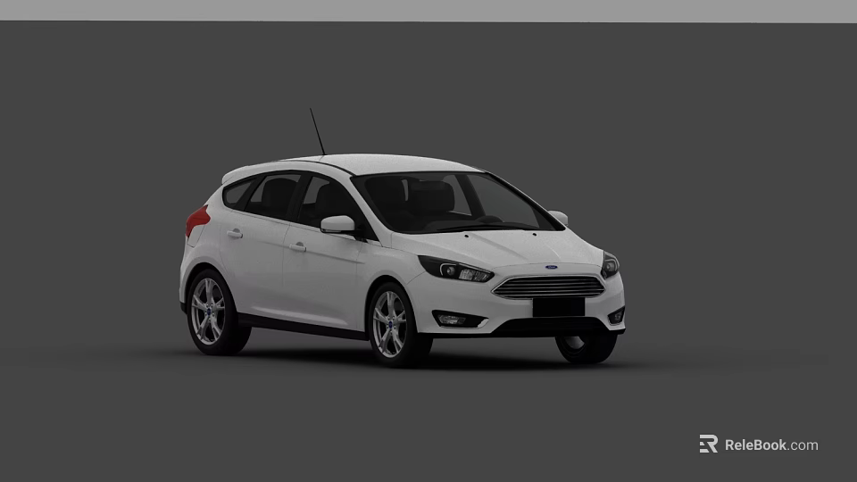 White Ford Focus Hatchback With Modern Sleek Exterior Design Features 3d model 